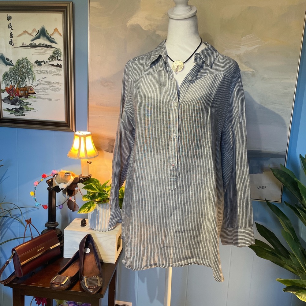 Lucky Brand Women's Striped Button-Down Shirt